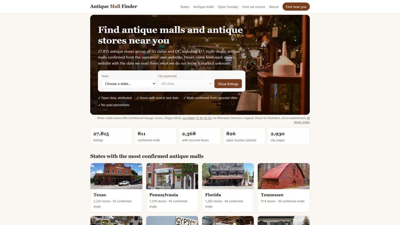 Antique Mall Finder - Product Image