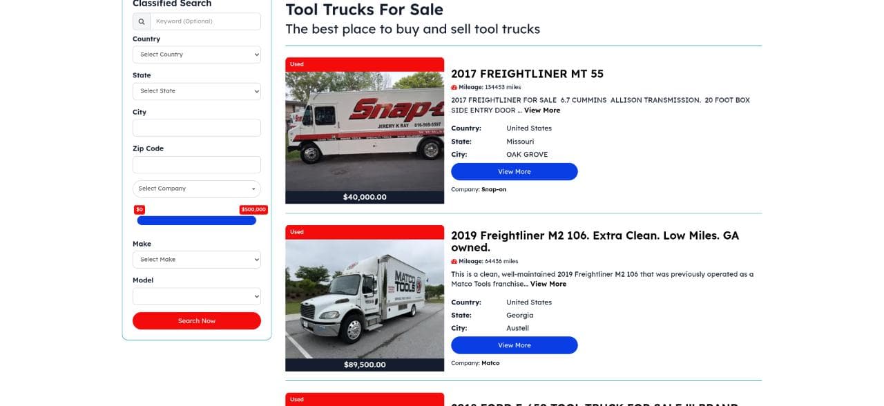 Tool Trucks For Sale - Product Image