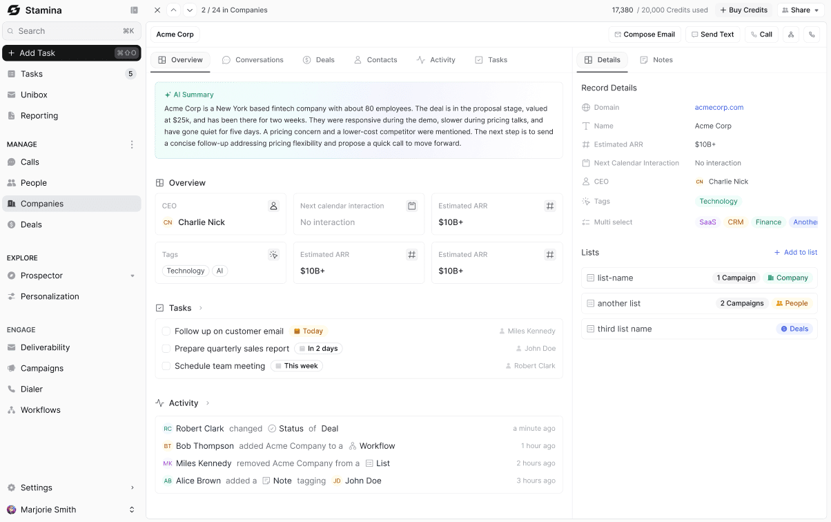 Stamina.io - Product Image