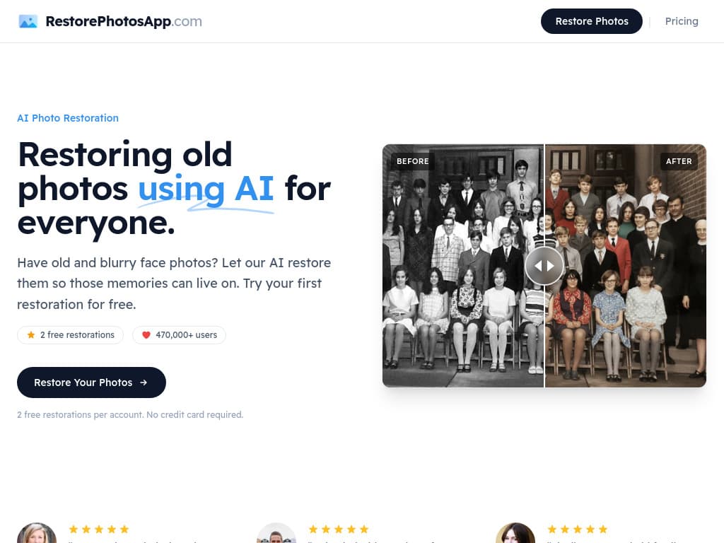 Resotre Photos App - Product Image