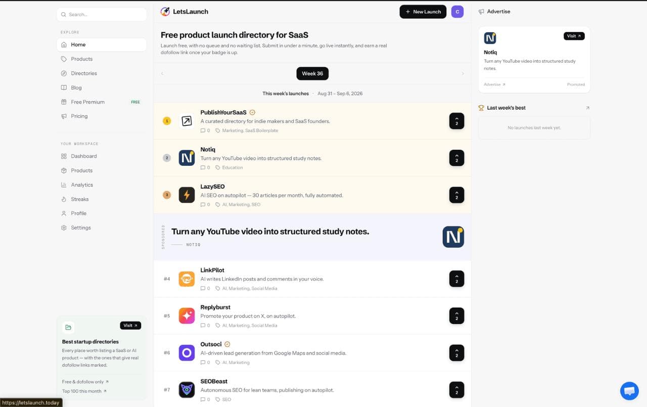 LetsLaunch - Product Image