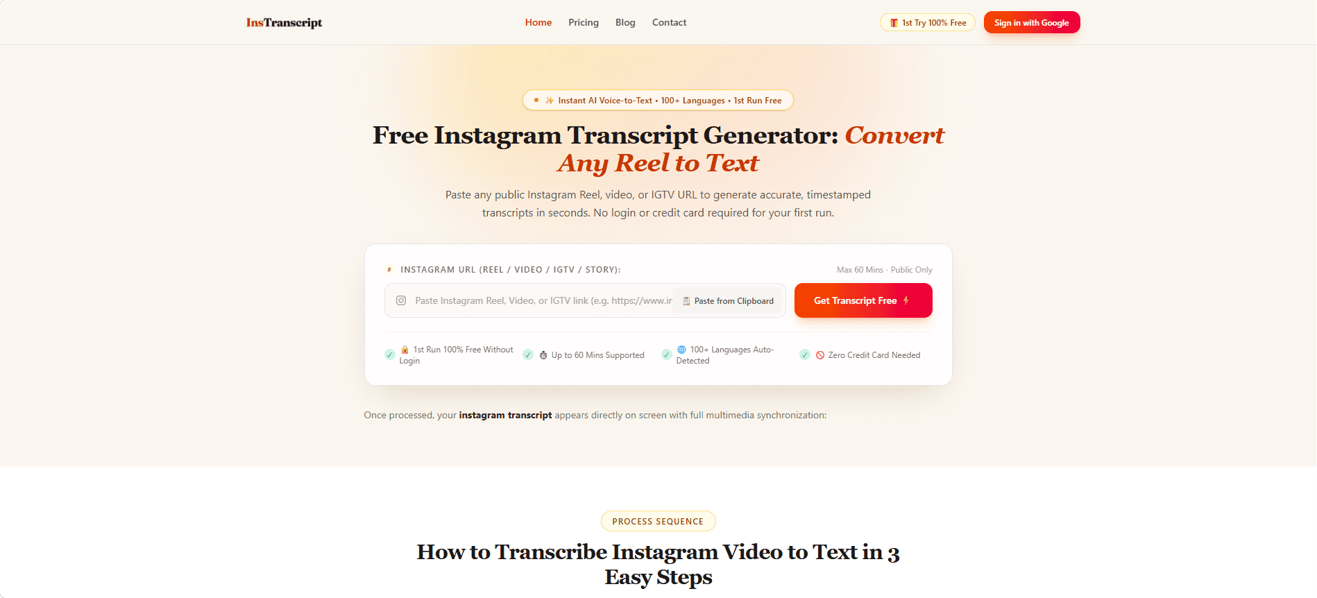 Instagram Transcript - Product Image