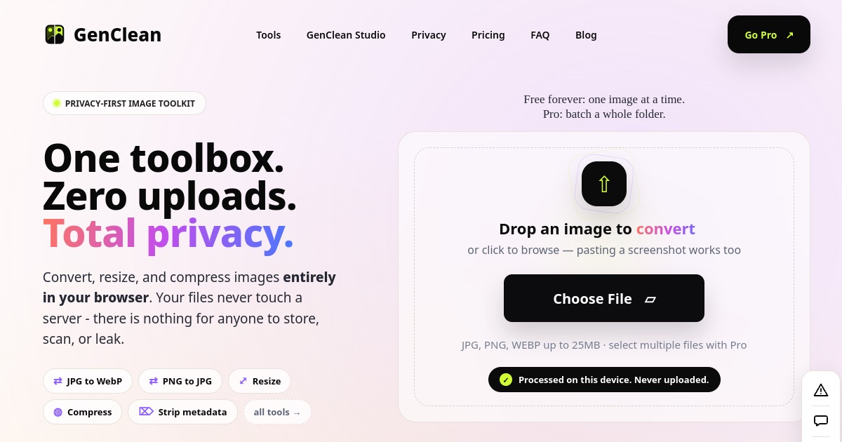 GenClean Review: Private Image Tools That Run in Your Browser
